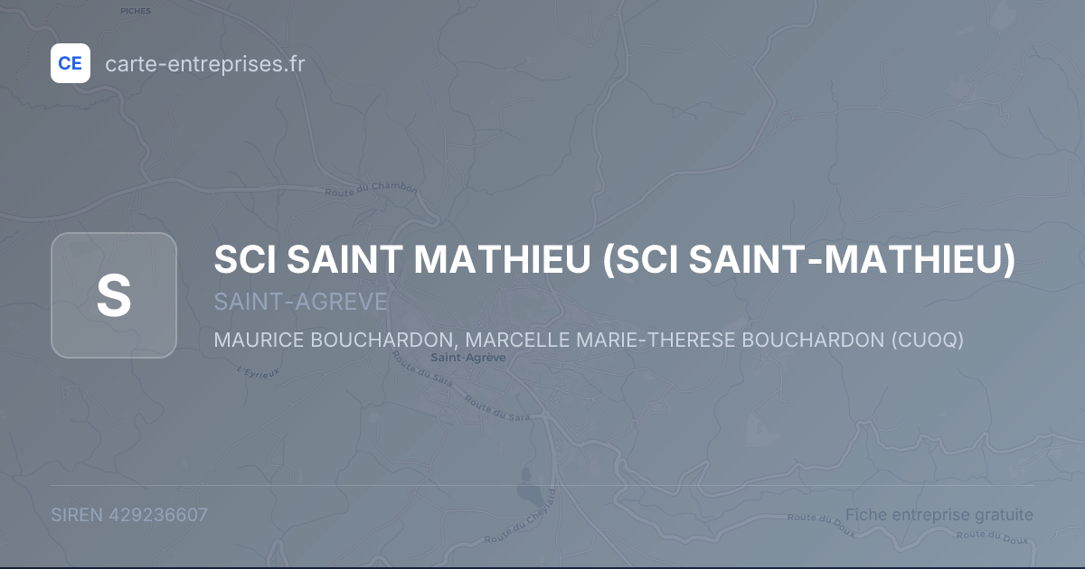 SCI SAINT MATHIEU (SCI SAINT-MATHIEU) — 429236607 — fiche entreprise
