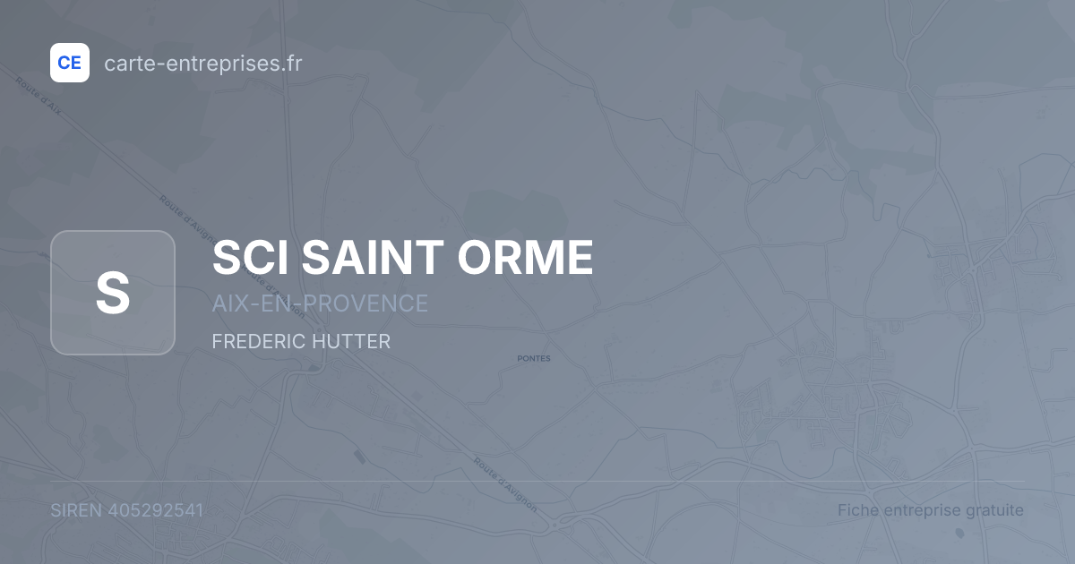 SCI SAINT ORME — 405292541 — fiche entreprise