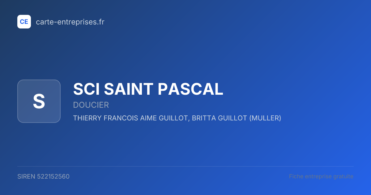 SCI SAINT PASCAL — 522152560 — fiche entreprise