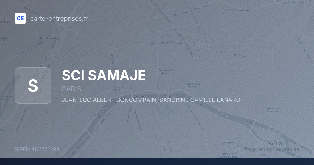 SCI SAMAJE — 482261294 — fiche entreprise