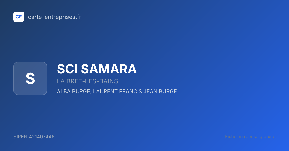 SCI SAMARA — 421407446 — fiche entreprise