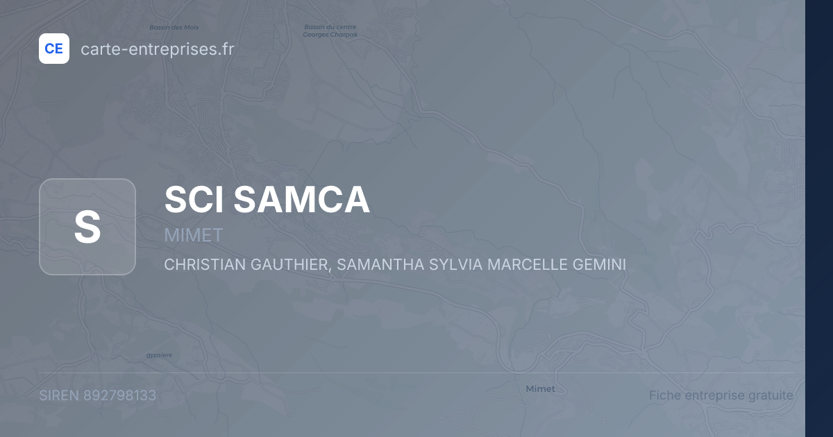 SCI SAMCA — 892798133 — fiche entreprise