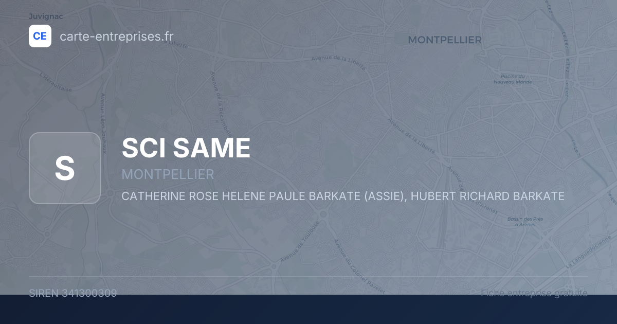 SCI SAME — 341300309 — fiche entreprise