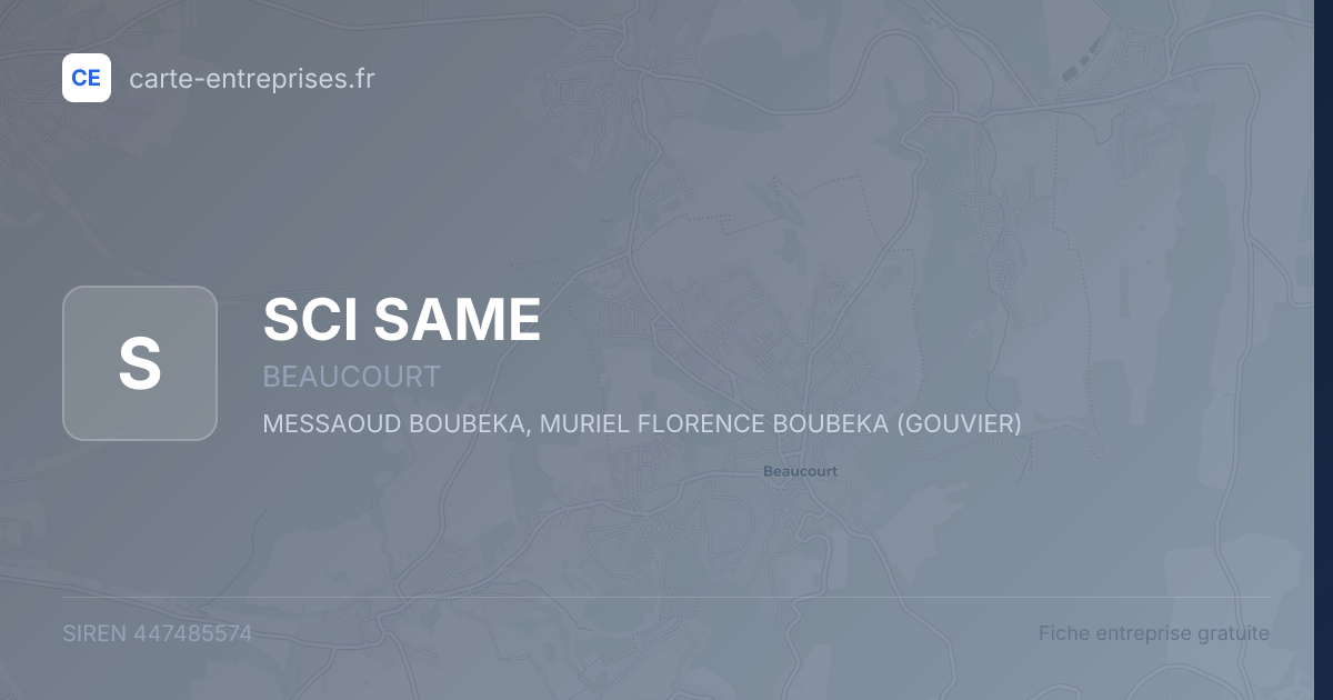 SCI SAME — 447485574 — fiche entreprise