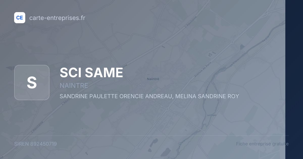 SCI SAME — 892450719 — fiche entreprise