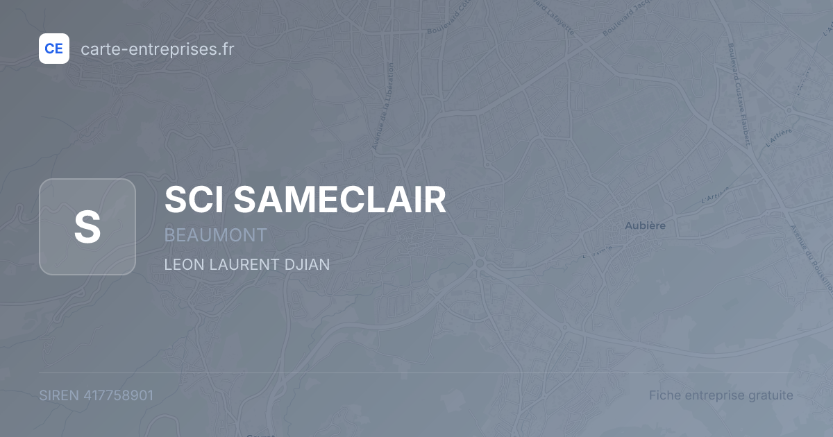 SCI SAMECLAIR — 417758901 — fiche entreprise
