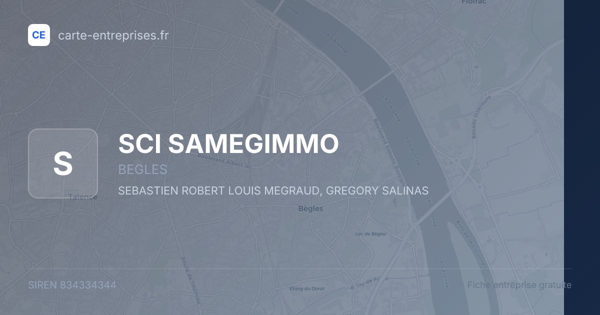 SCI SAMEGIMMO — 834334344 — fiche entreprise