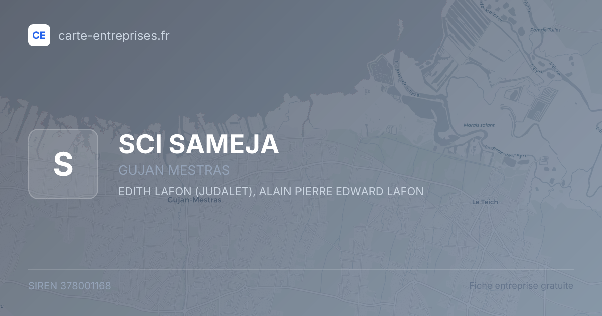 SCI SAMEJA — 378001168 — fiche entreprise