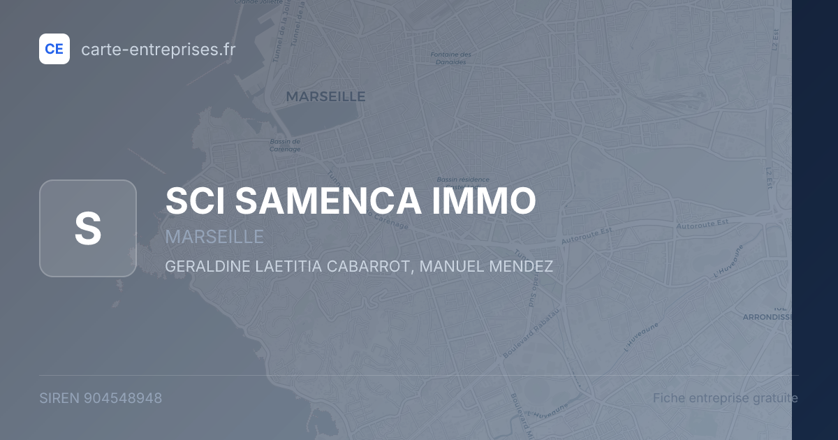 SCI SAMENCA IMMO — 904548948 — fiche entreprise