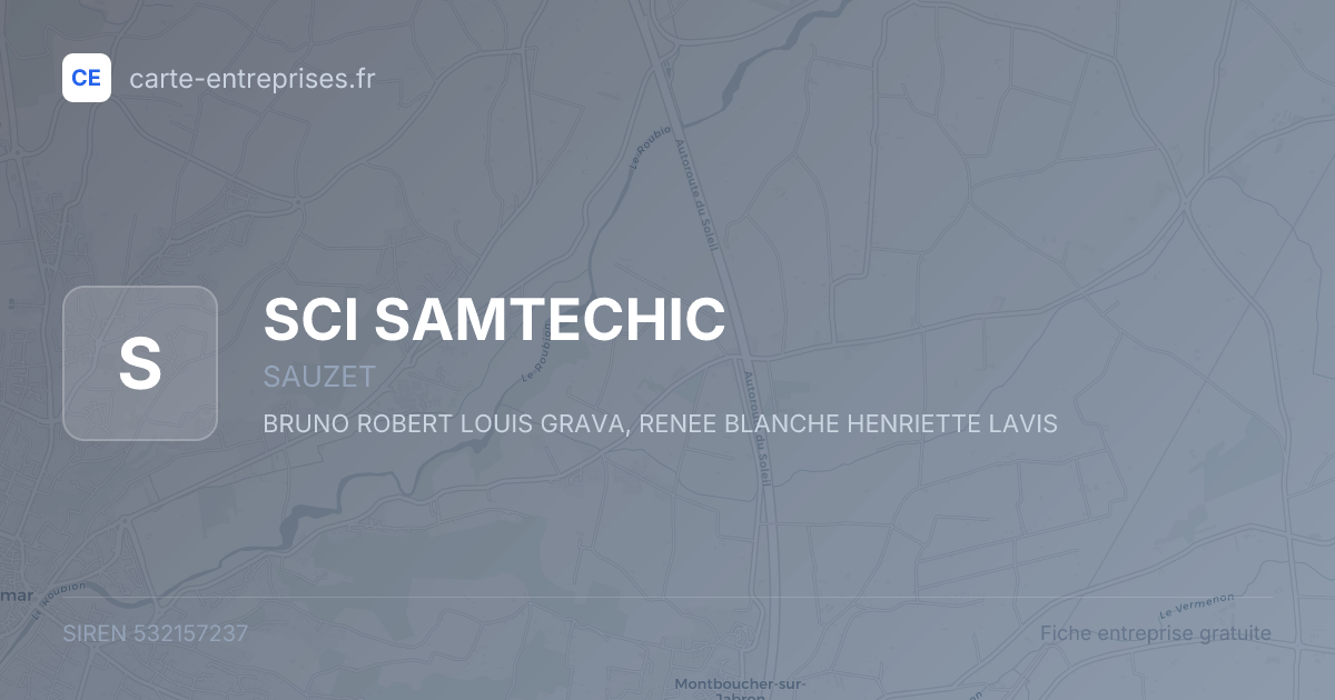 SCI SAMTECHIC — 532157237 — fiche entreprise