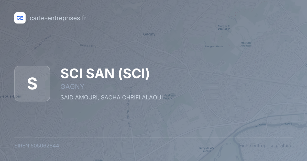 SCI SAN (SCI) — 505062844 — fiche entreprise