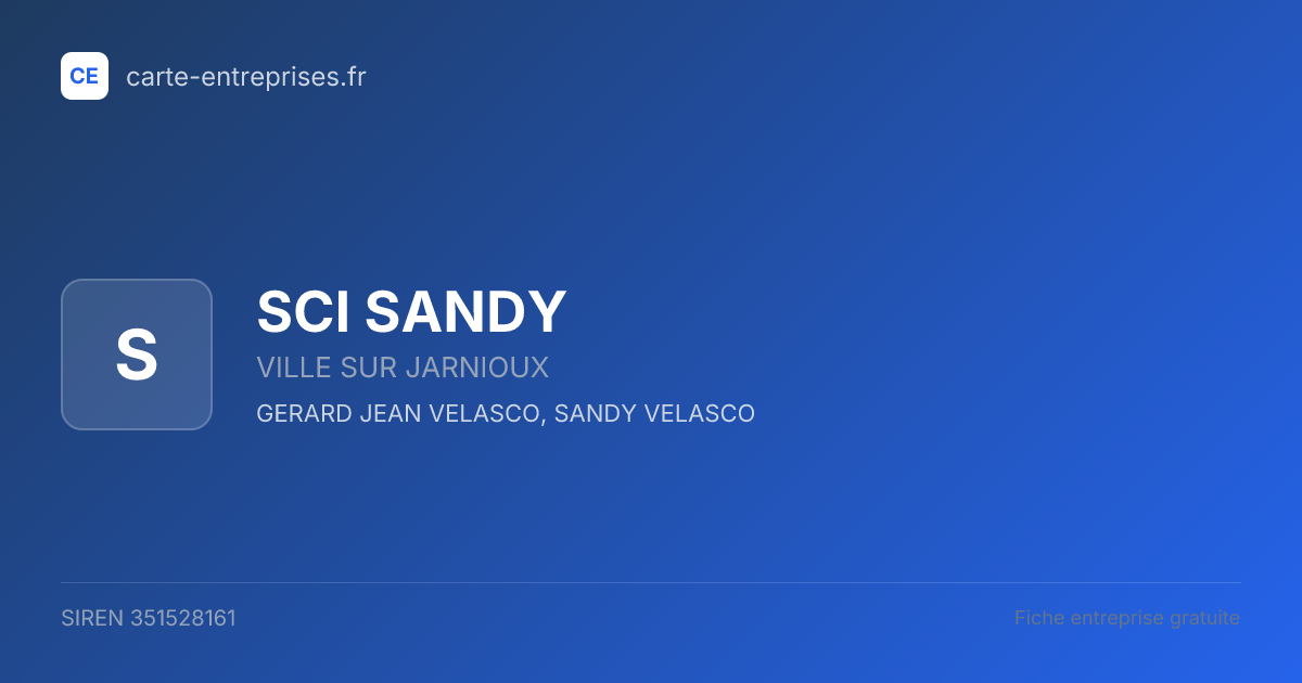 SCI SANDY — 351528161 — fiche entreprise