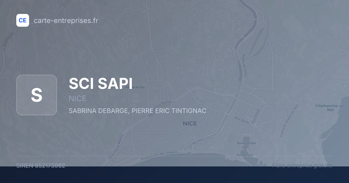 SCI SAPI — 852173962 — fiche entreprise
