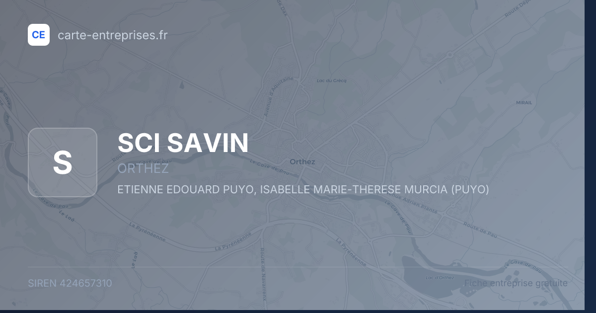 SCI SAVIN — 424657310 — fiche entreprise