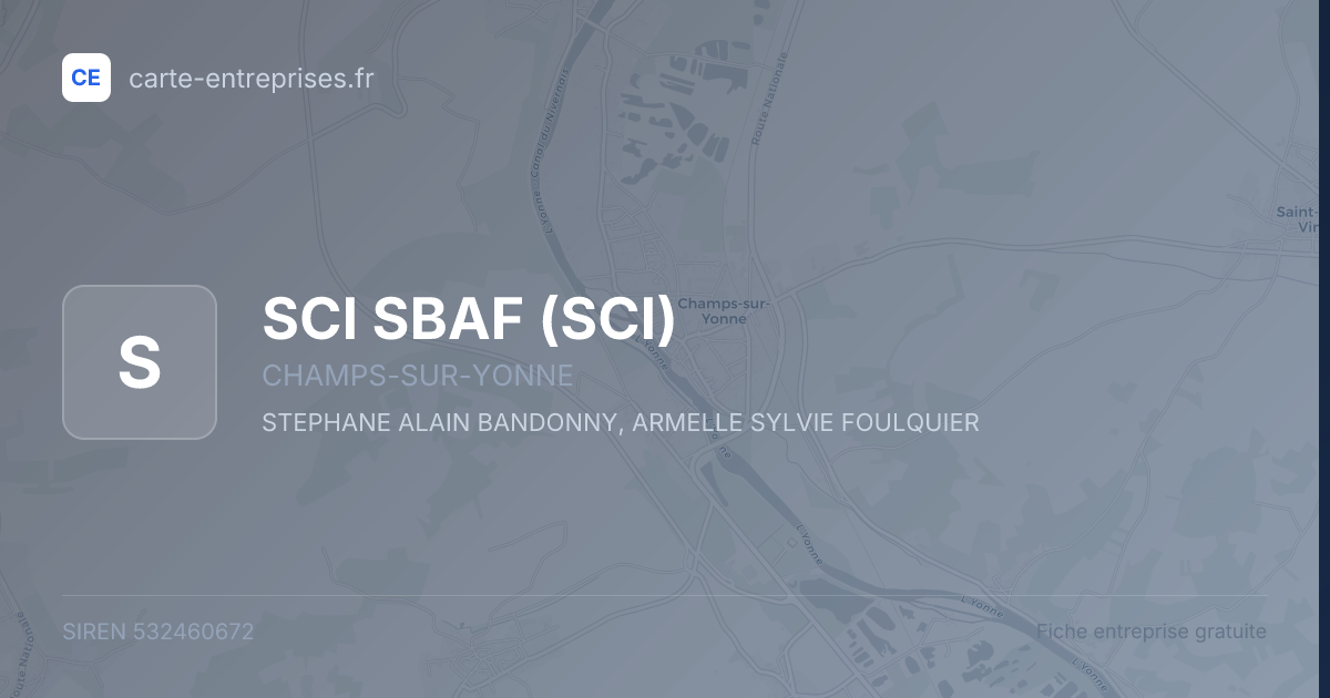 SCI SBAF (SCI) — 532460672 — fiche entreprise