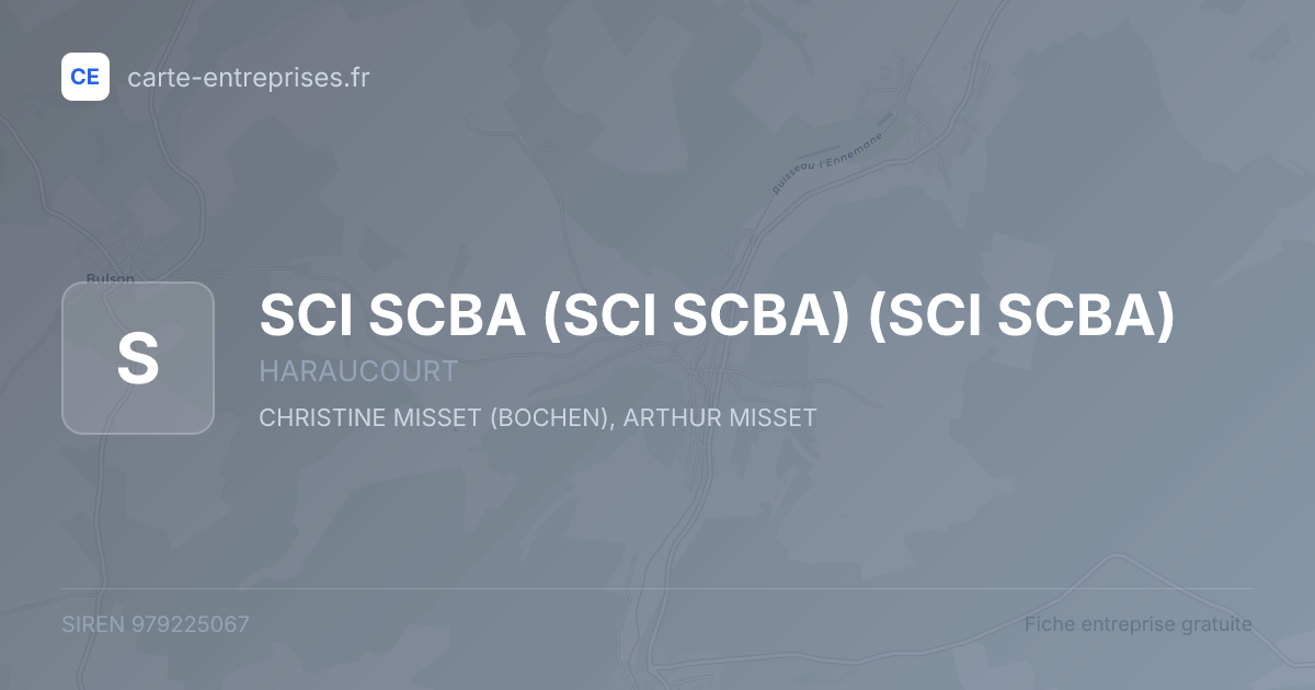 SCI SCBA (SCI SCBA) (SCI SCBA) — 979225067 — fiche entreprise