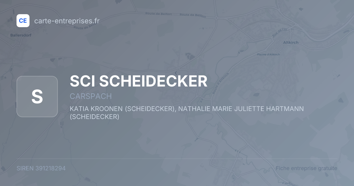 SCI SCHEIDECKER — 391218294 — fiche entreprise