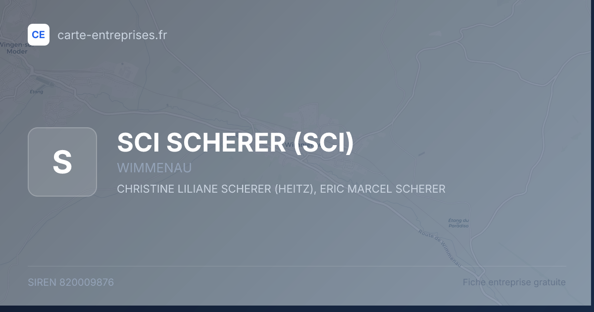 SCI SCHERER (SCI) — 820009876 — fiche entreprise