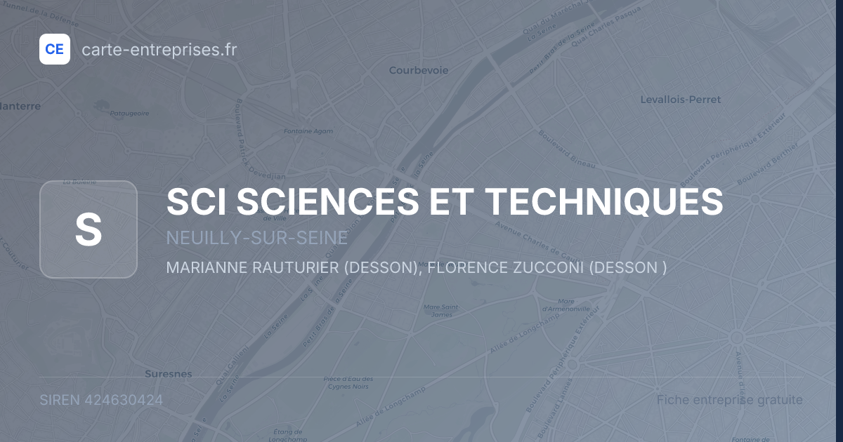 SCI SCIENCES ET TECHNIQUES — 424630424 — fiche entreprise