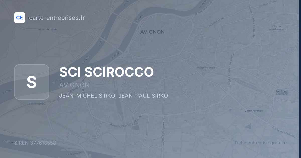 SCI SCIROCCO — 377618558 — fiche entreprise