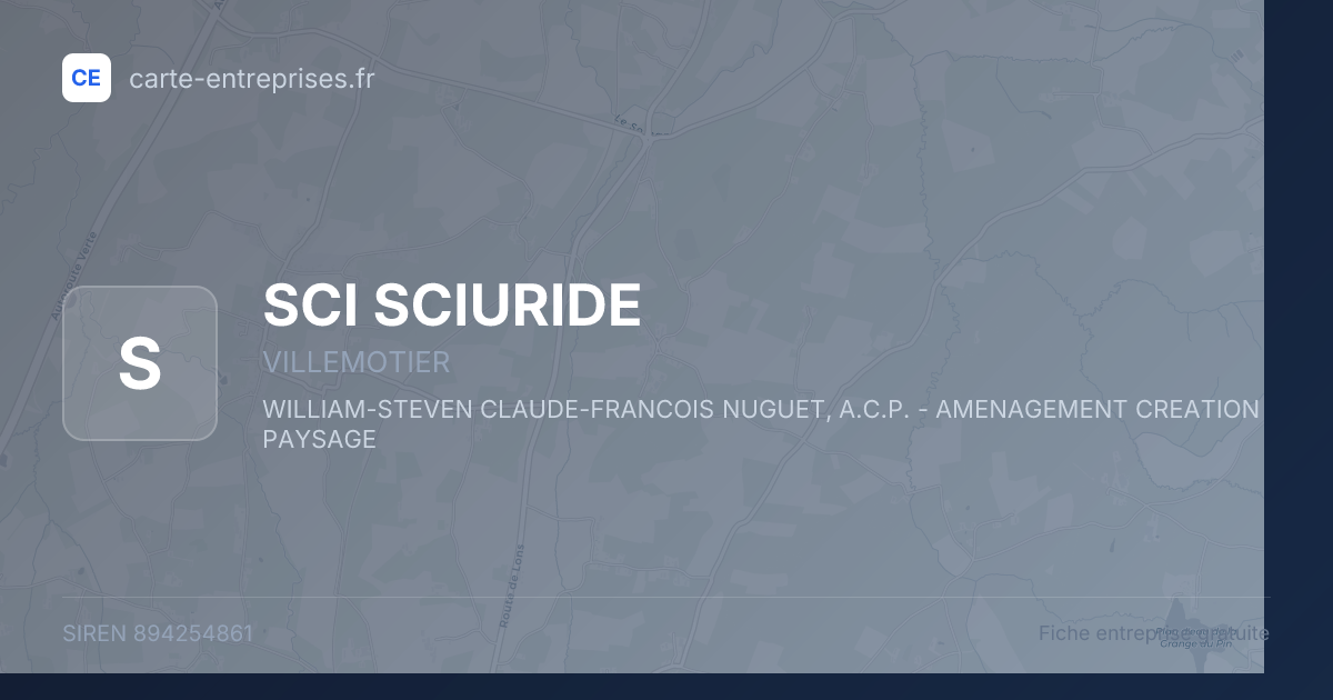 SCI SCIURIDE — 894254861 — fiche entreprise