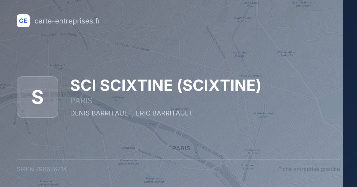SCI SCIXTINE (SCIXTINE) — 790656714 — fiche entreprise