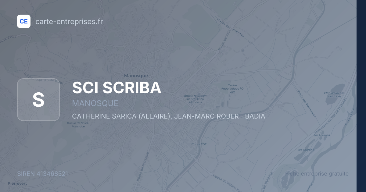 SCI SCRIBA — 413468521 — fiche entreprise
