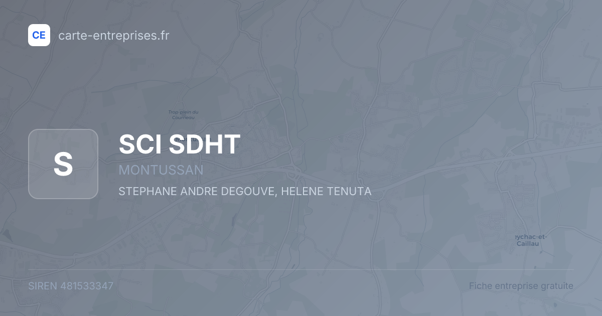 SCI SDHT — 481533347 — fiche entreprise