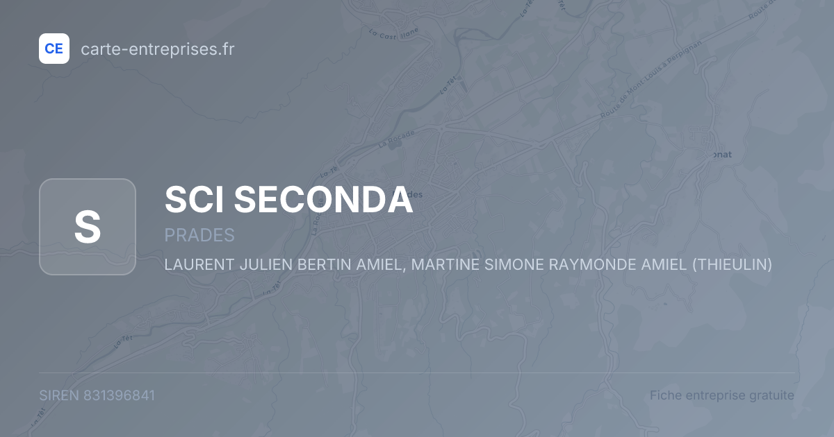 SCI SECONDA — 831396841 — fiche entreprise