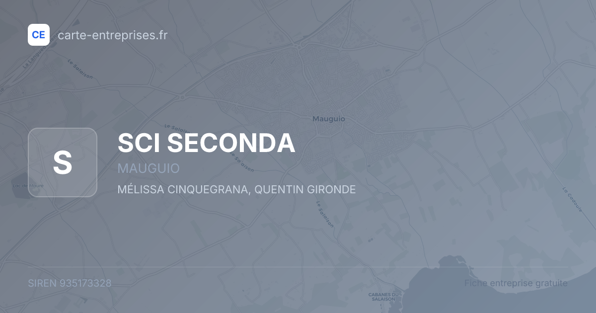 SCI SECONDA — 935173328 — fiche entreprise