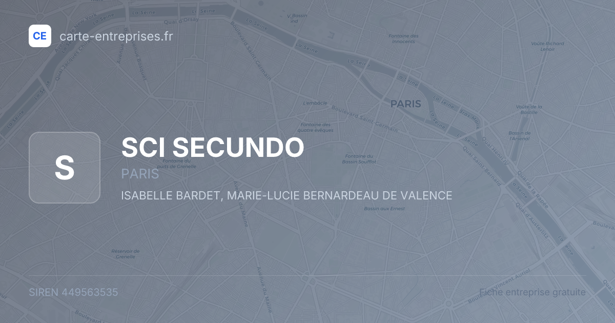 SCI SECUNDO — 449563535 — fiche entreprise