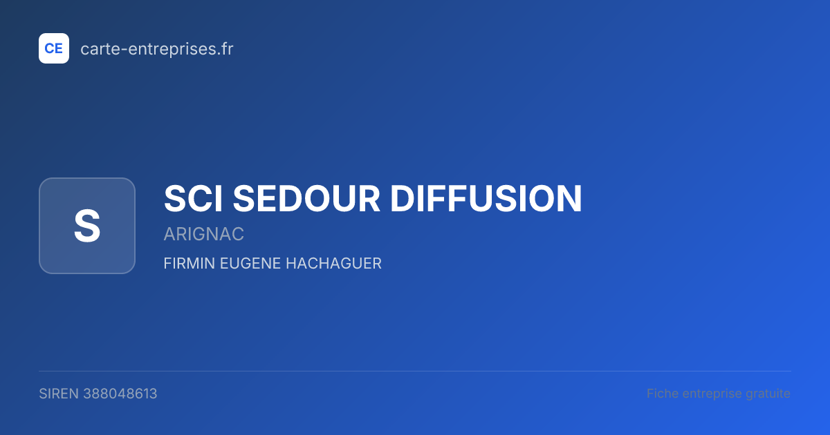 SCI SEDOUR DIFFUSION — 388048613 — fiche entreprise