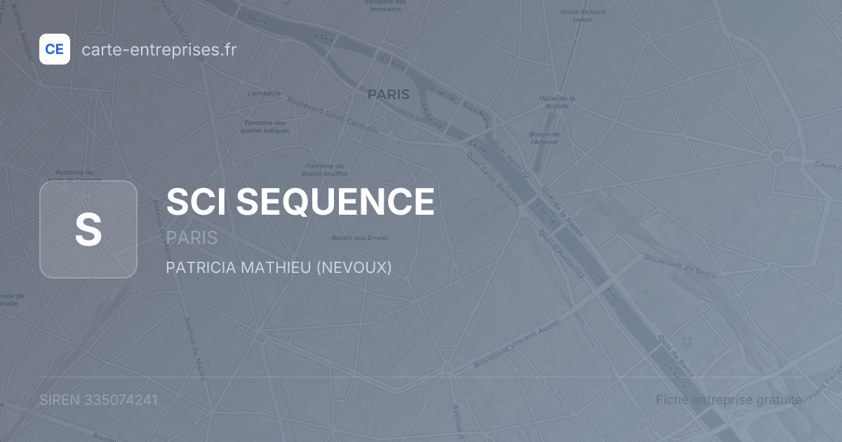 SCI SEQUENCE — 335074241 — fiche entreprise
