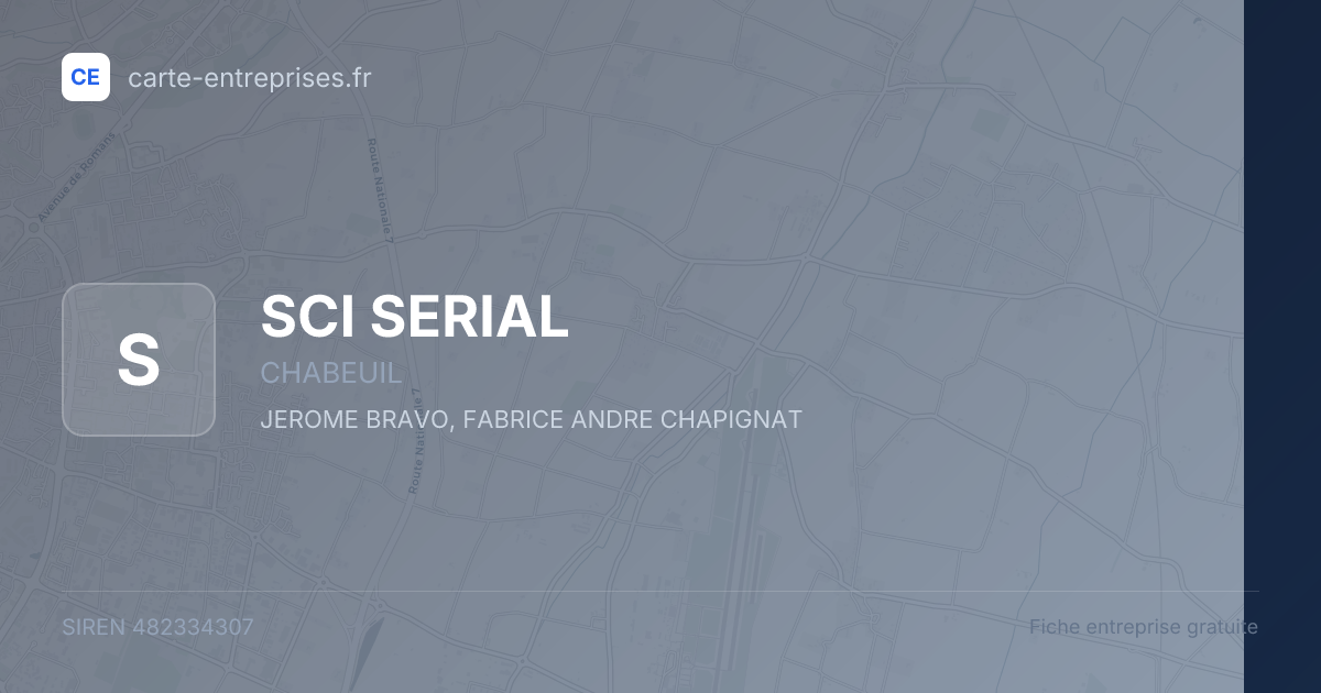 SCI SERIAL — 482334307 — fiche entreprise
