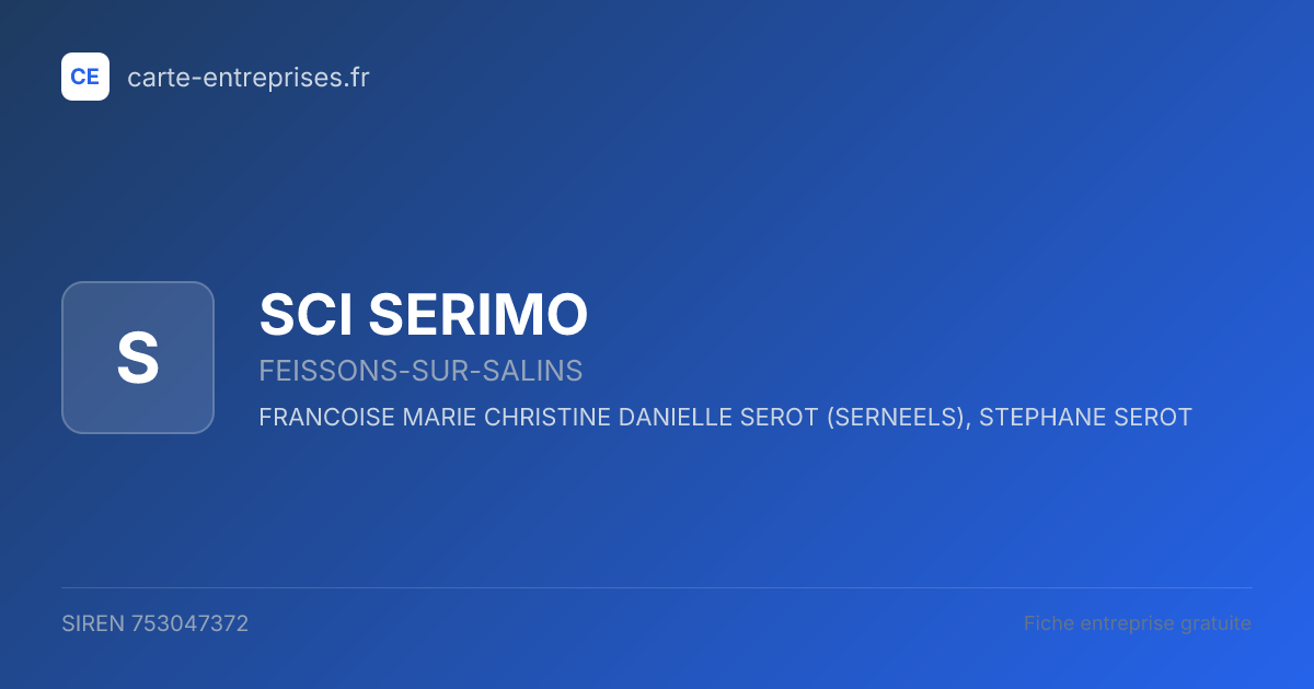 SCI SERIMO — 753047372 — fiche entreprise