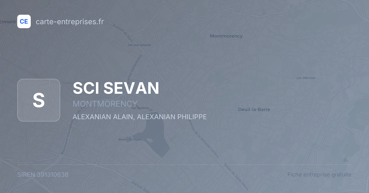 SCI SEVAN — 391310638 — fiche entreprise