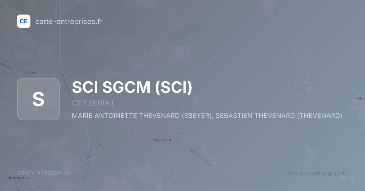 SCI SGCM (SCI) — 978550408 — fiche entreprise