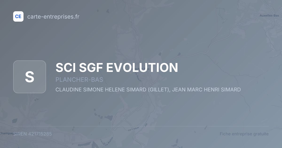 SCI SGF EVOLUTION — 421715285 — fiche entreprise