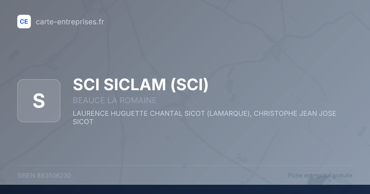 SCI SICLAM (SCI) — 883506230 — fiche entreprise