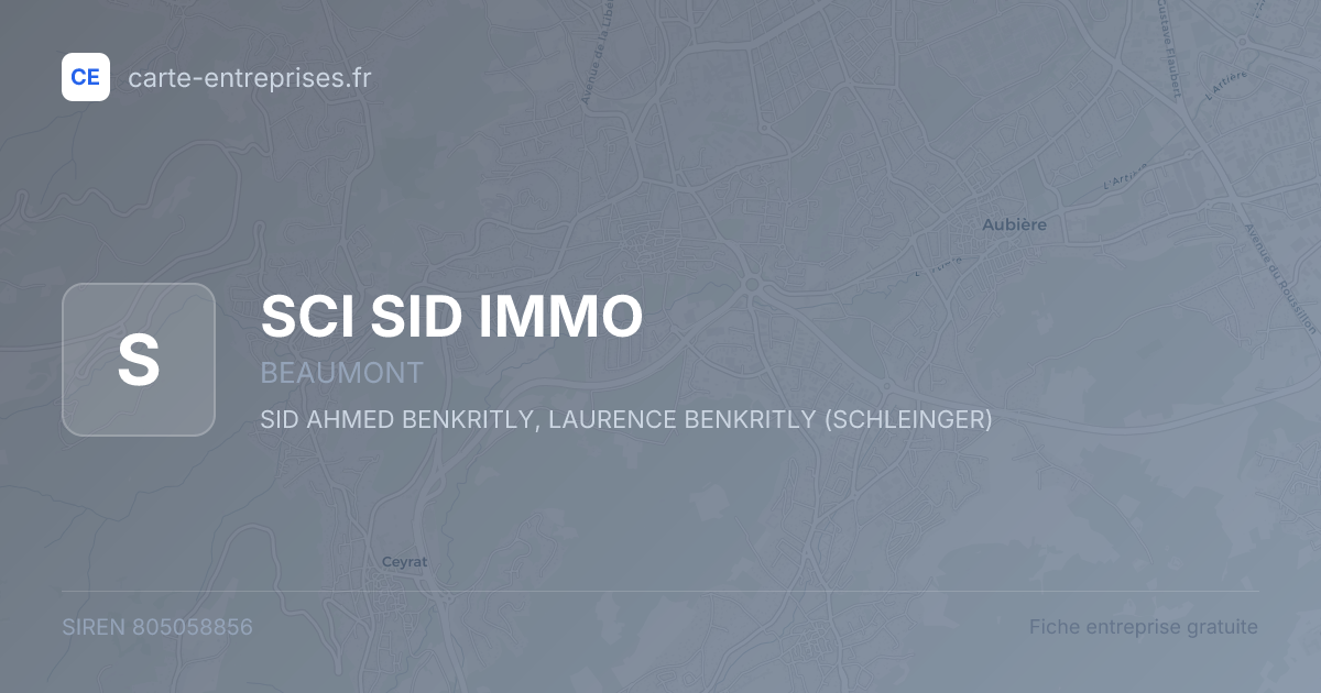 SCI SID IMMO — 805058856 — fiche entreprise