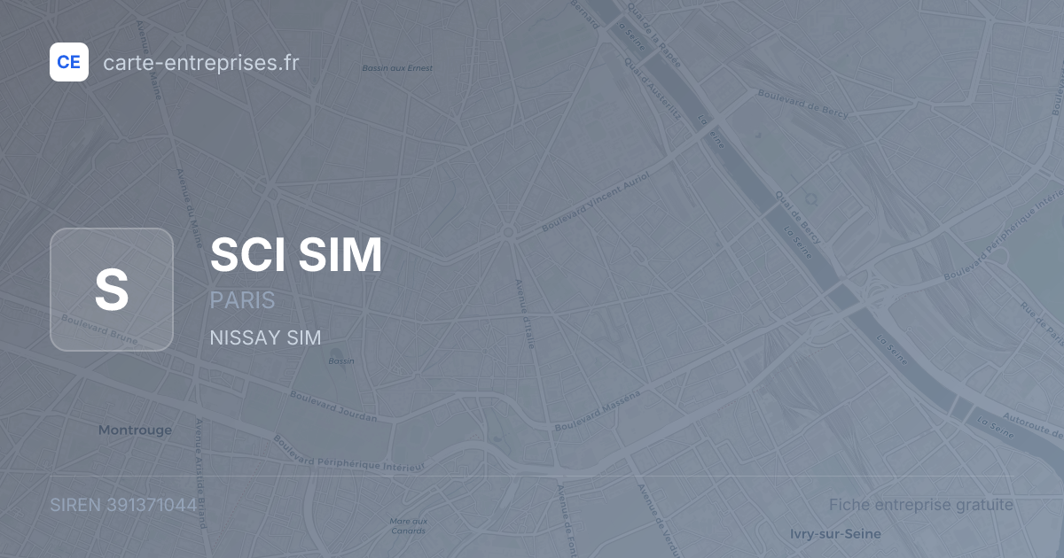 SCI SIM — 391371044 — fiche entreprise