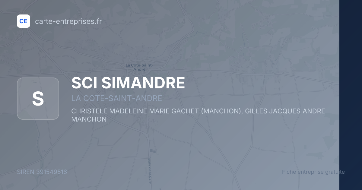 SCI SIMANDRE — 391549516 — fiche entreprise