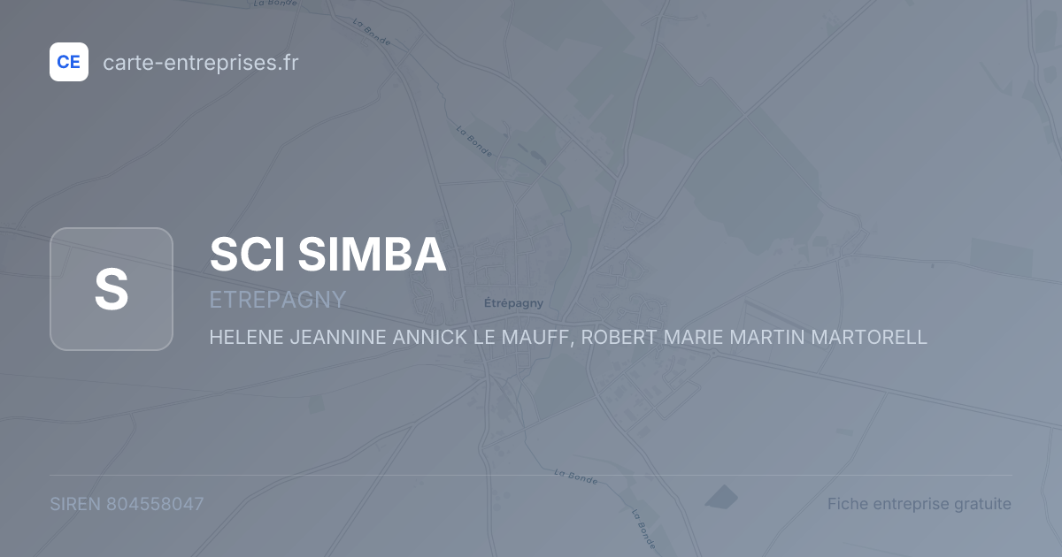 SCI SIMBA — 804558047 — fiche entreprise