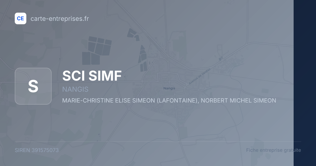 SCI SIMF — 391575073 — fiche entreprise