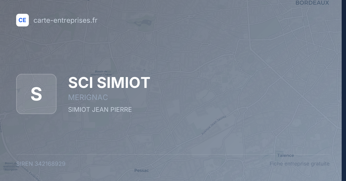 SCI SIMIOT — 342168929 — fiche entreprise