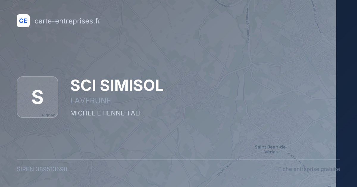 SCI SIMISOL — 389513698 — fiche entreprise