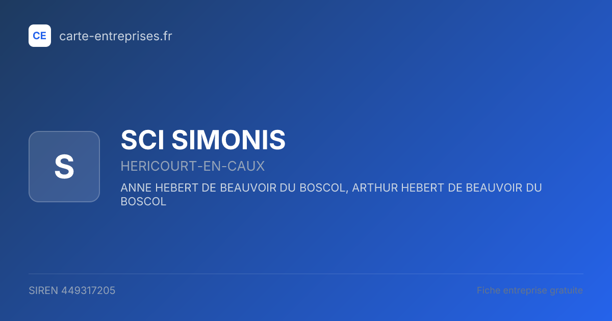 SCI SIMONIS — 449317205 — fiche entreprise