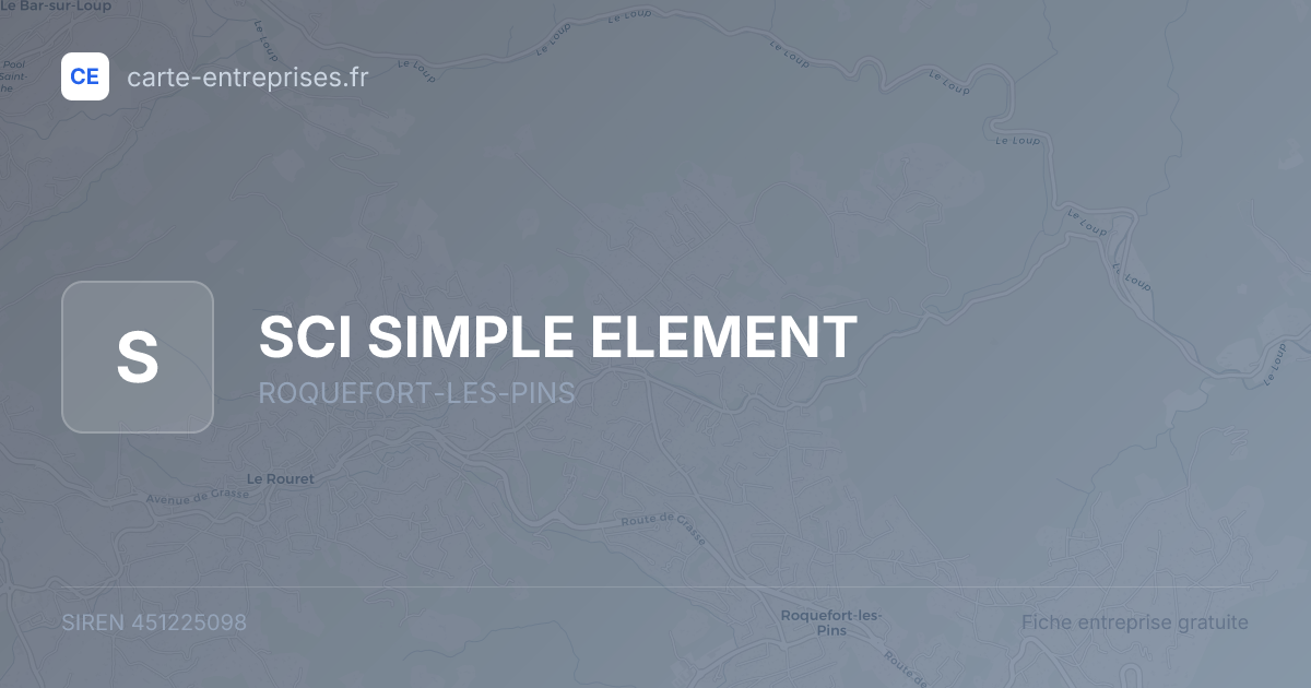 SCI SIMPLE ELEMENT — 451225098 — fiche entreprise