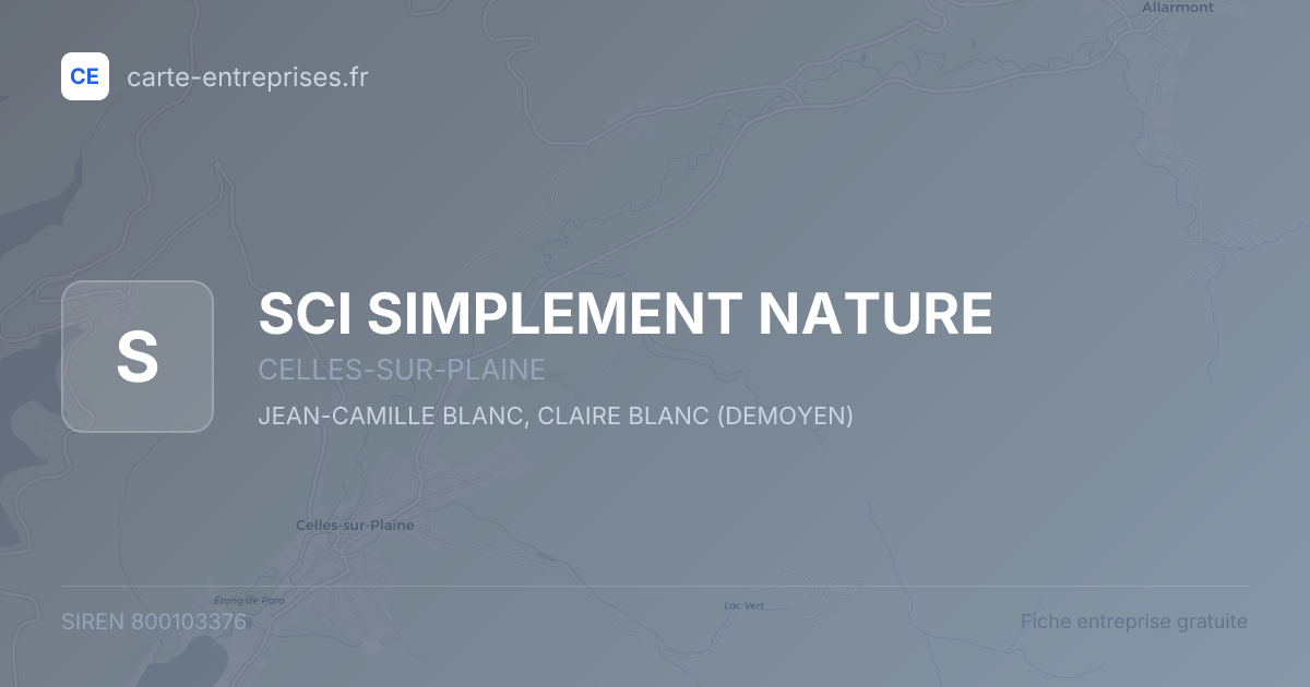 SCI SIMPLEMENT NATURE — 800103376 — fiche entreprise