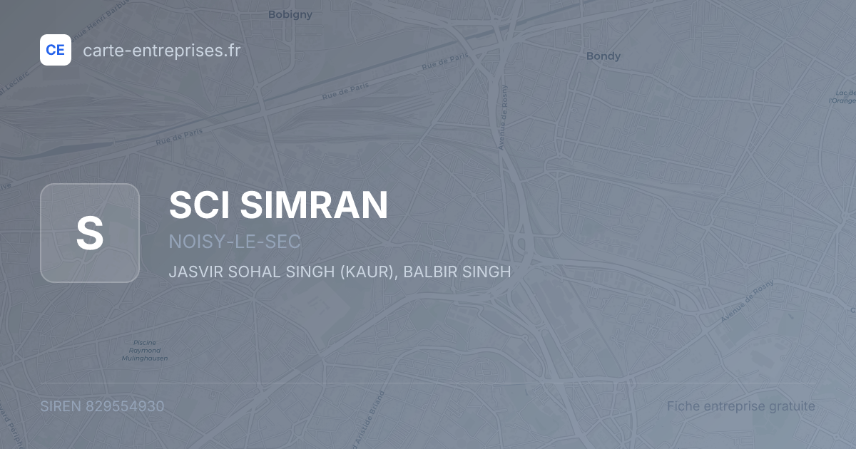 SCI SIMRAN — 829554930 — fiche entreprise